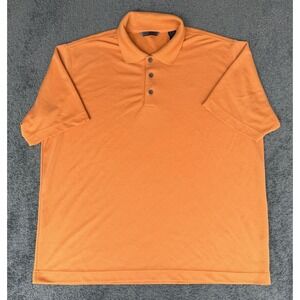 Axis Mens XL Orange Short‎ Sleeve Modal Blend Textured Knit Polo Shirt